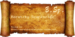 Beretzky Szaniszló névjegykártya